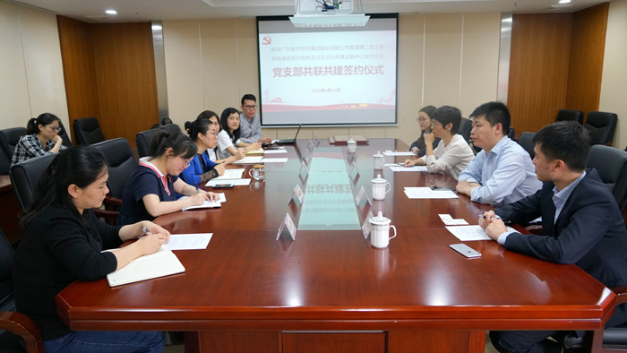 集团第二党支部与浦发银行所属支部签约开展党支部共联共建活动